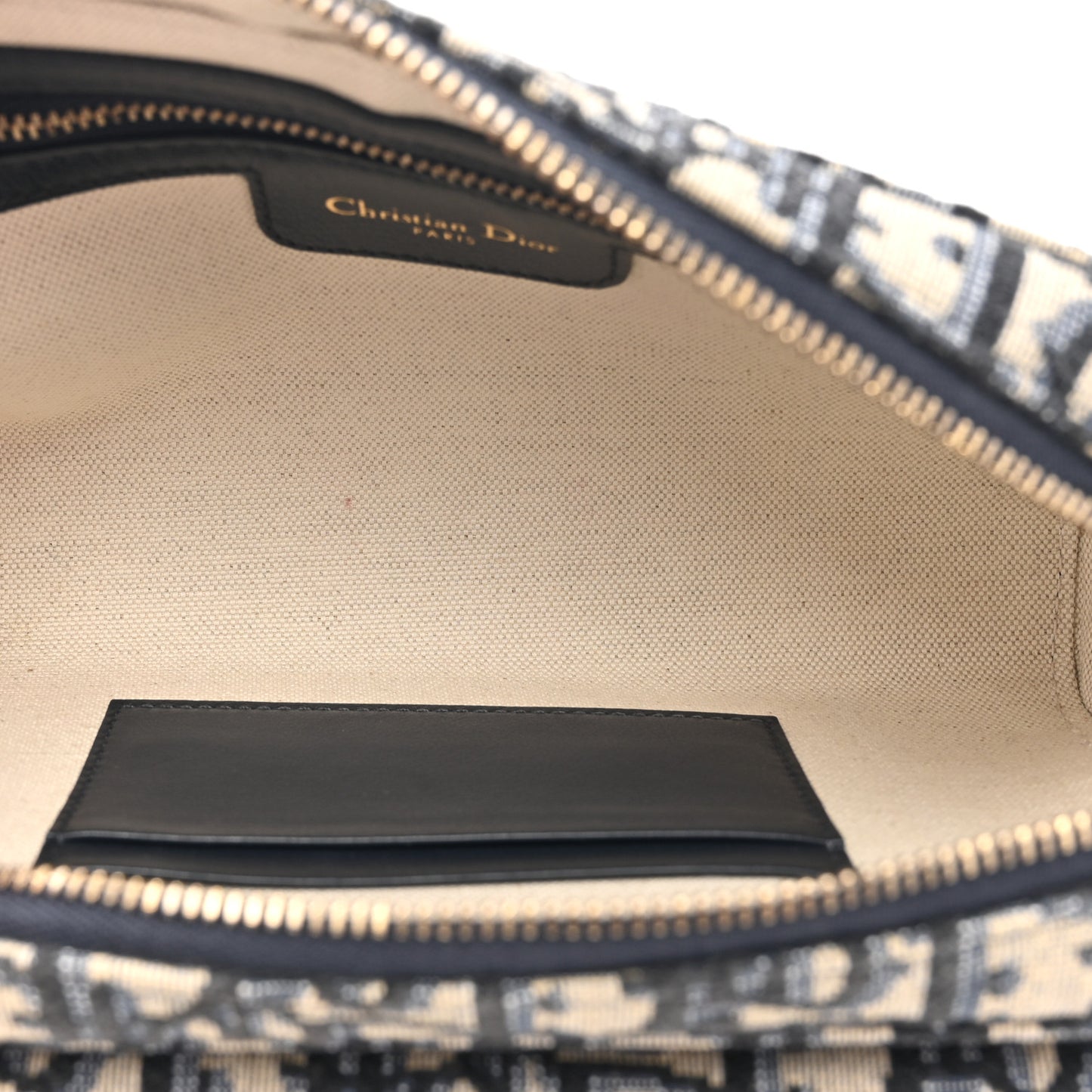 Oblique Double Saddle Pouch Navy Blue