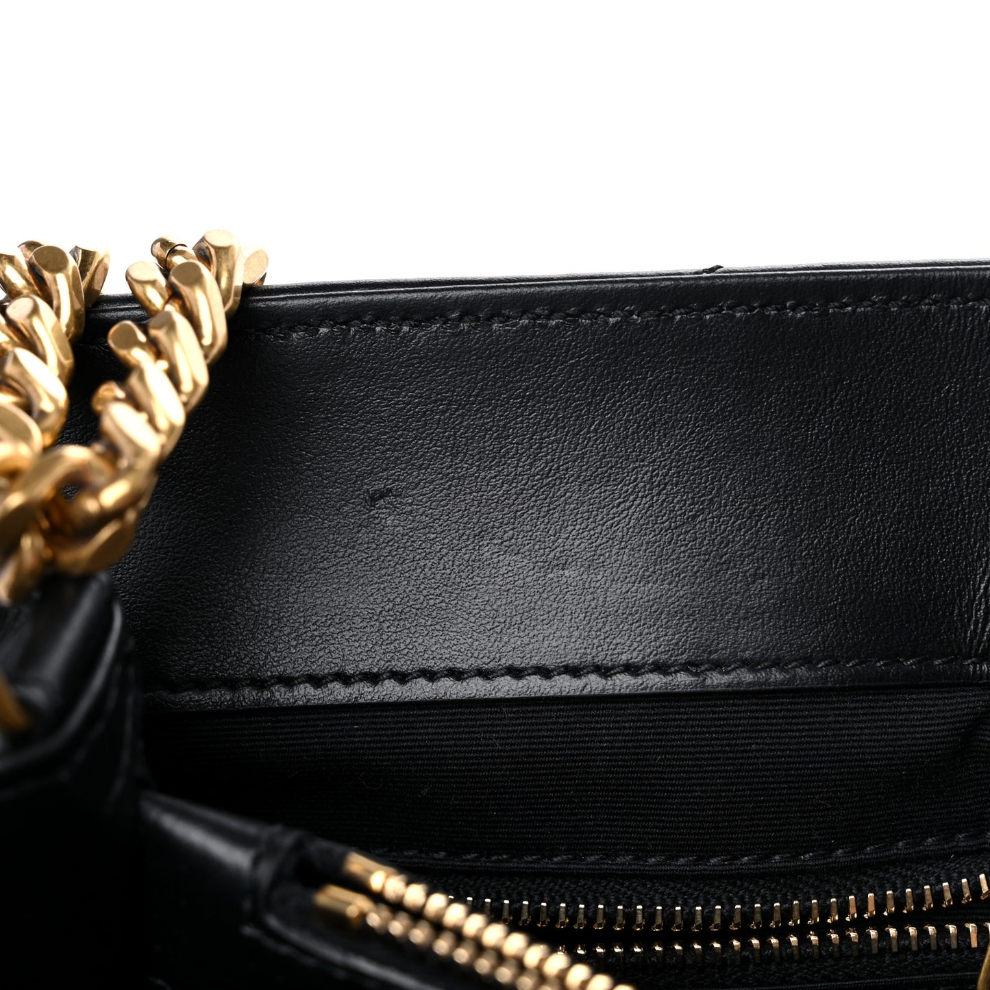 Calfskin Y Quilted Monogram Large Loulou Chain Satchel Black