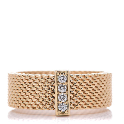Tiffany 18K Yellow Gold 4 Diamond Somerset Ring 52 6 1 of 4