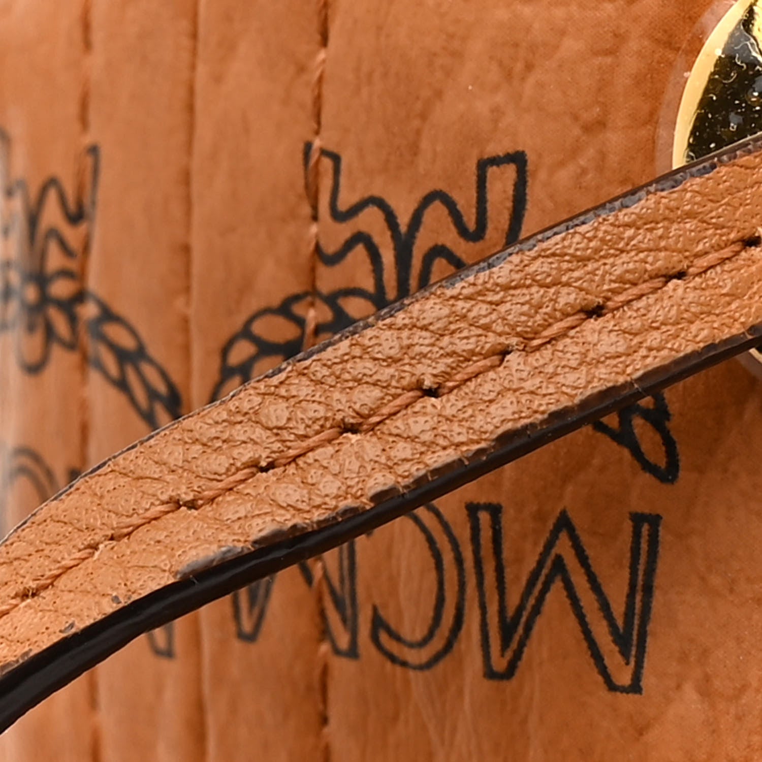 MCM Visetos Medium Liz Reversible Shopper Tote Cognac 19 of 21