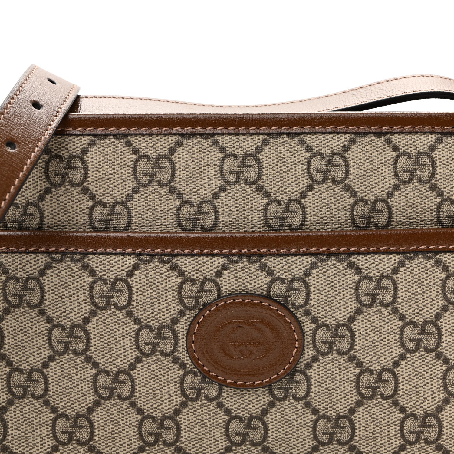 Gucci GG Supreme Monogram Azalea Calfskin Mini Retro Interlocking G Shoulder Bag Beige Ebony Brown Sugar 8 of 10