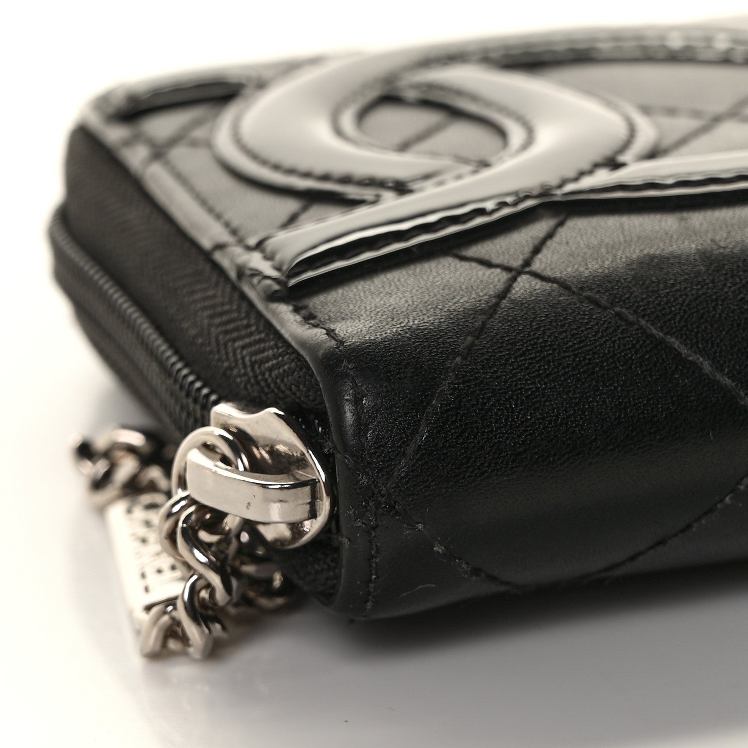 Chanel Calfskin Quilted Cambon Large Gusset Zip Around Wallet Black 11 of 12