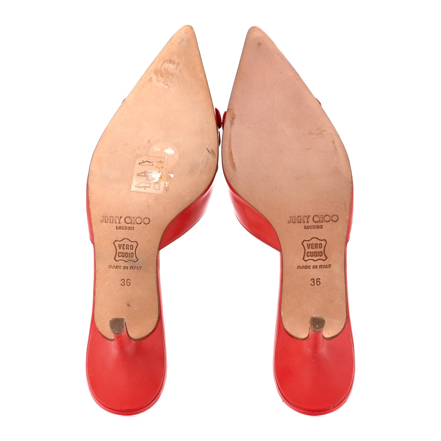 Jimmy Choo Calfskin Pointed Toe Mule Pumps 36 Coral 5 of 8