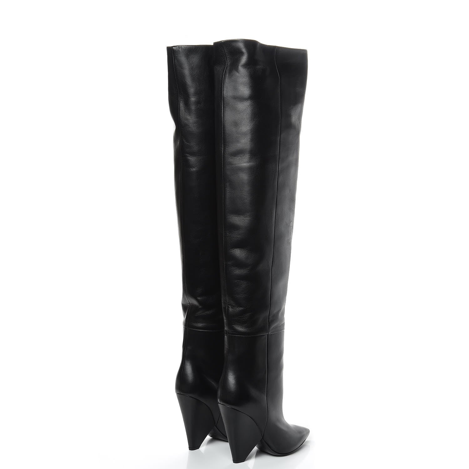 Saint Laurent Calfskin Niki 105 Thigh High Boots 36.5 Black 4 of 9