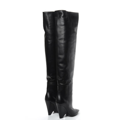 Saint Laurent Calfskin Niki 105 Thigh High Boots 36.5 Black 4 of 9