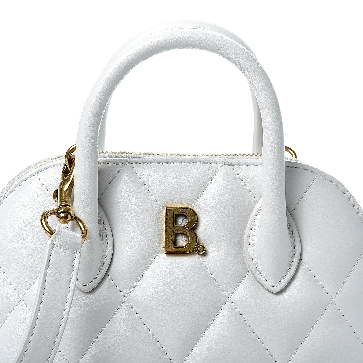 Balenciaga Nappa Calfskin Quilted XXS Ville Top Handle Bag White 6 of 8