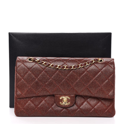 Chanel Iridescent Caviar Quilted Medium Double Flap Burgundy 13 of 13