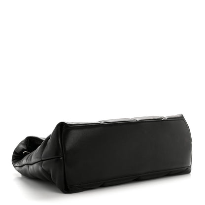 Saint Laurent Lambskin Quilted Medium Loulou Puffer Monogram Chain Satchel Black 4 of 13