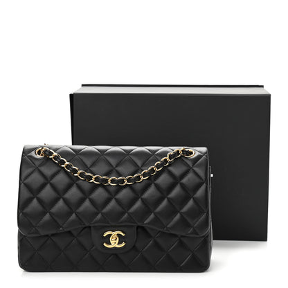 Chanel Lambskin Quilted Jumbo Double Flap Black 11 of 11