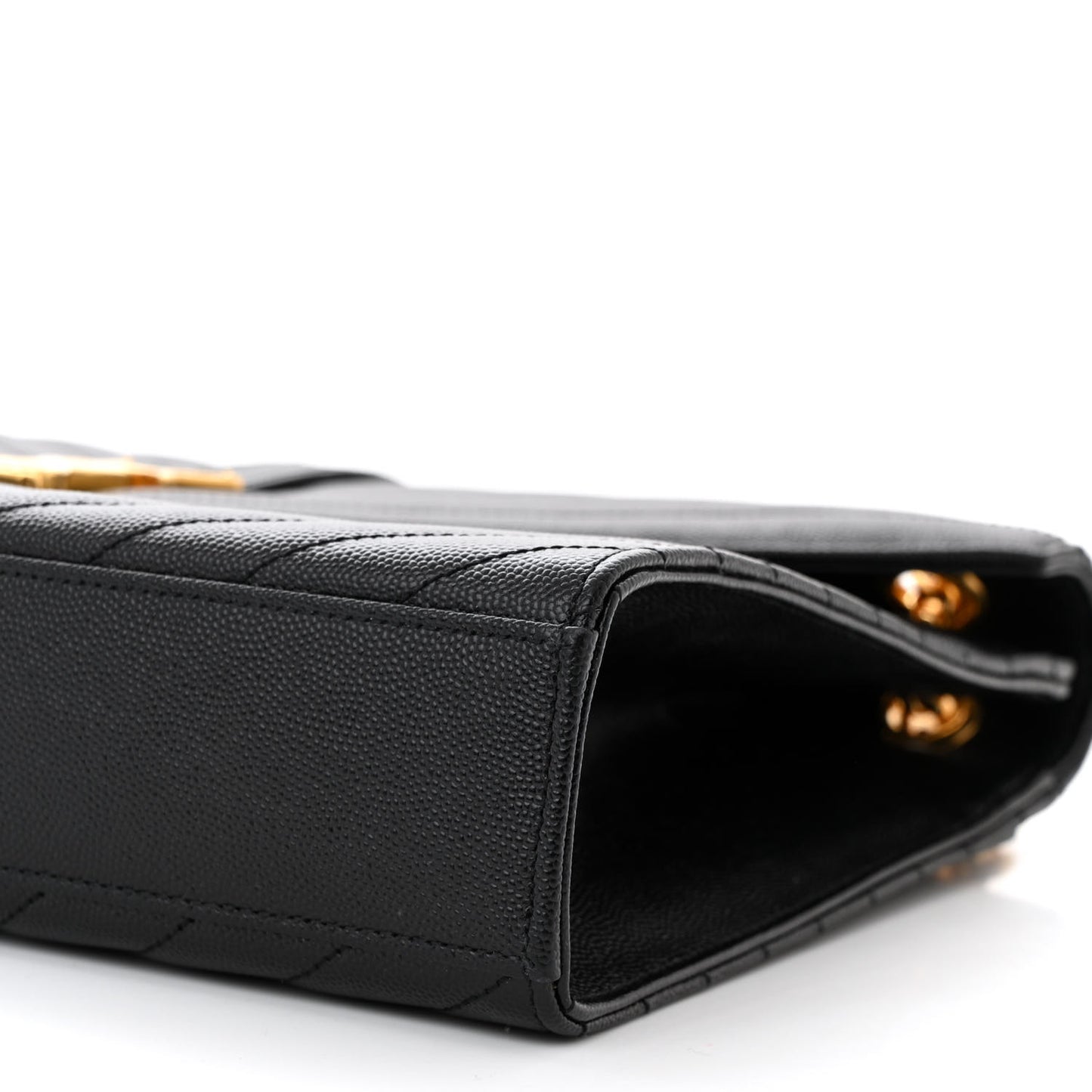 Grain De Poudre Matelasse Chevron Large Monogram Satchel Black