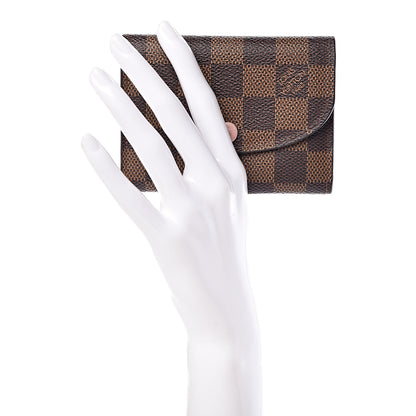 Louis Vuitton Damier Ebene Rosalie Coin Purse Rose Ballerine 2 of 8