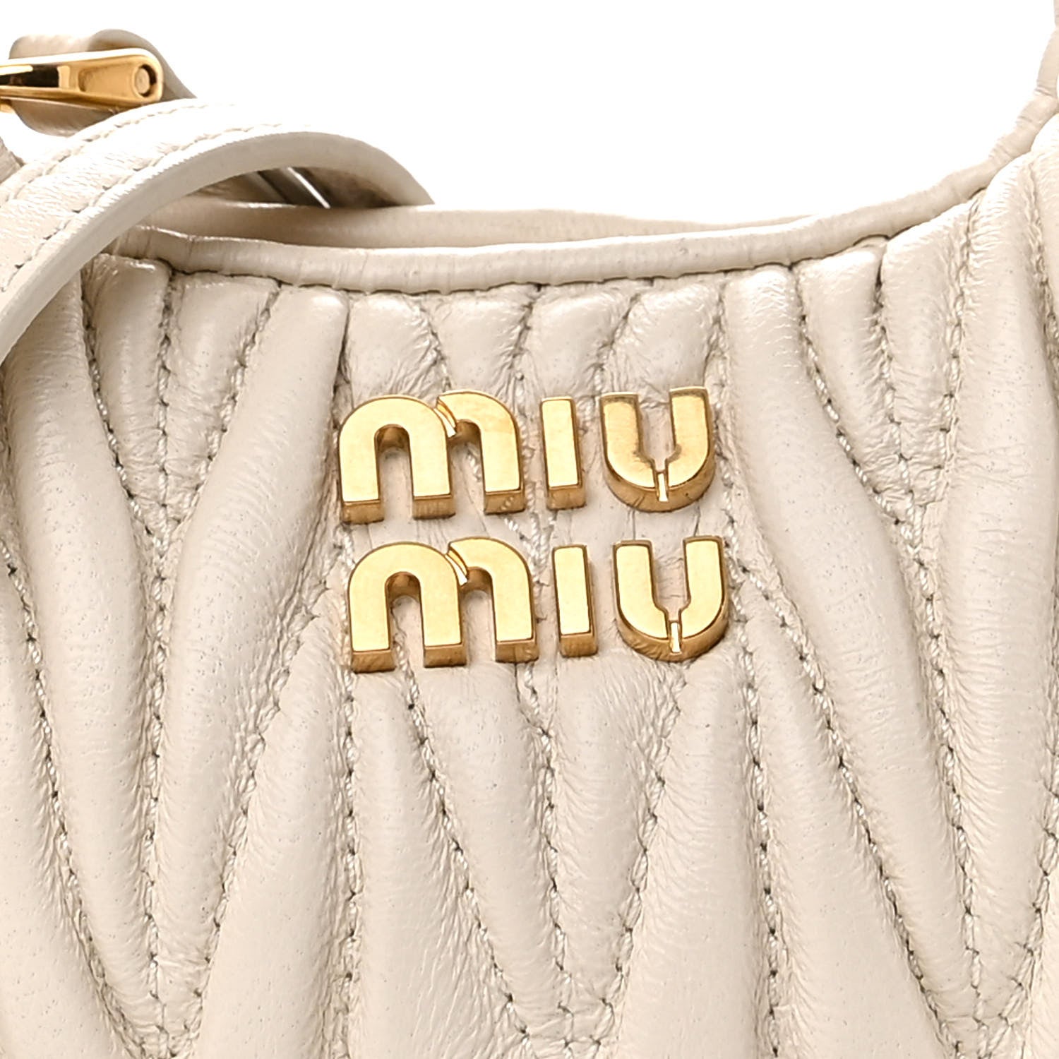 Miu Miu Nappa Matelasse Micro Wander Hobo White 7 of 10