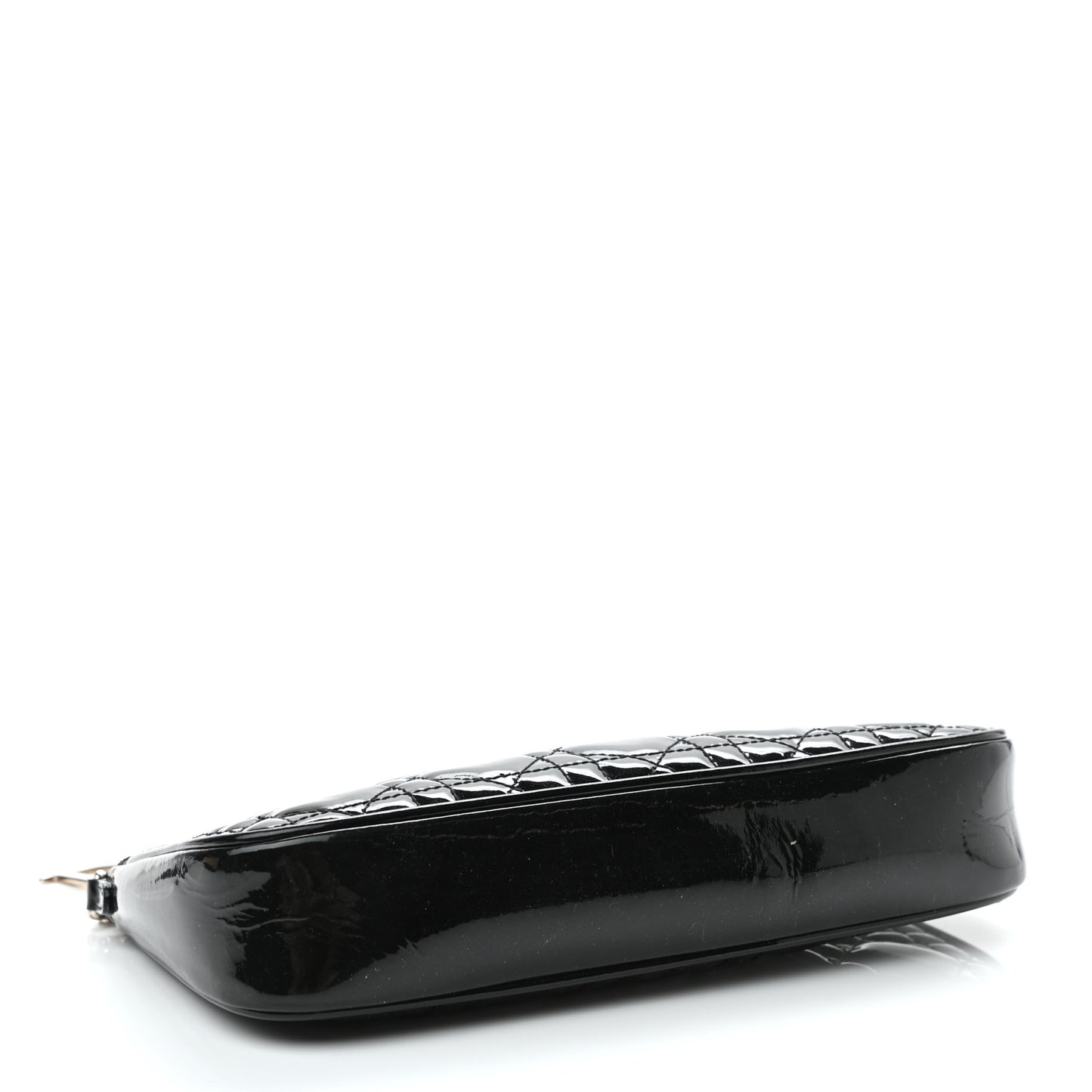 Patent Cannage Chain Pouch Black