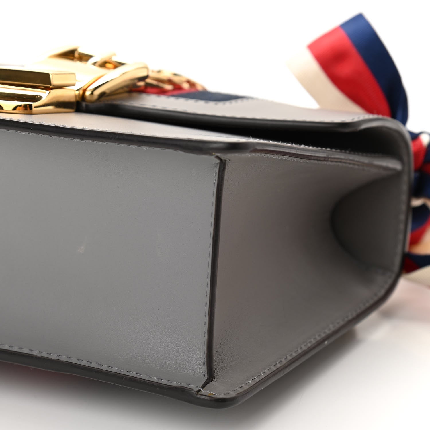 Gucci Calfskin Mini Sylvie Chain Shoulder Bag Deep Grey 10 of 12