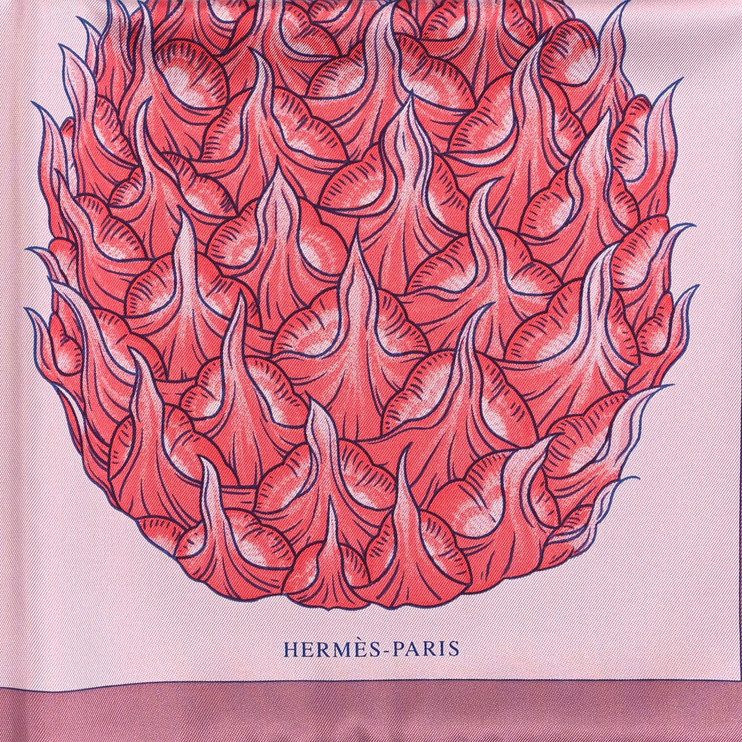 Silk Index Bromeliaceae Scarf 90 Rose Fané Jaune D'or Bleu