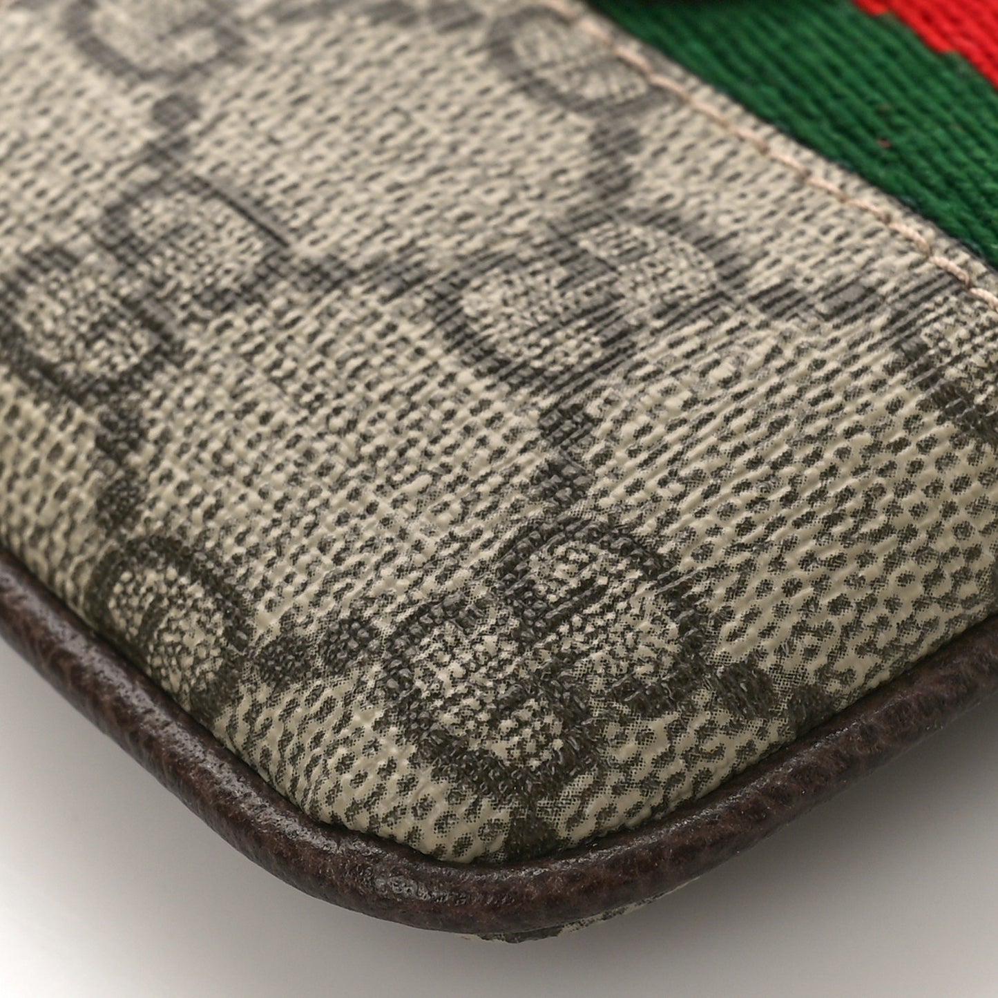 GG Supreme Monogram Web Ophidia Key Case Beige New Acero