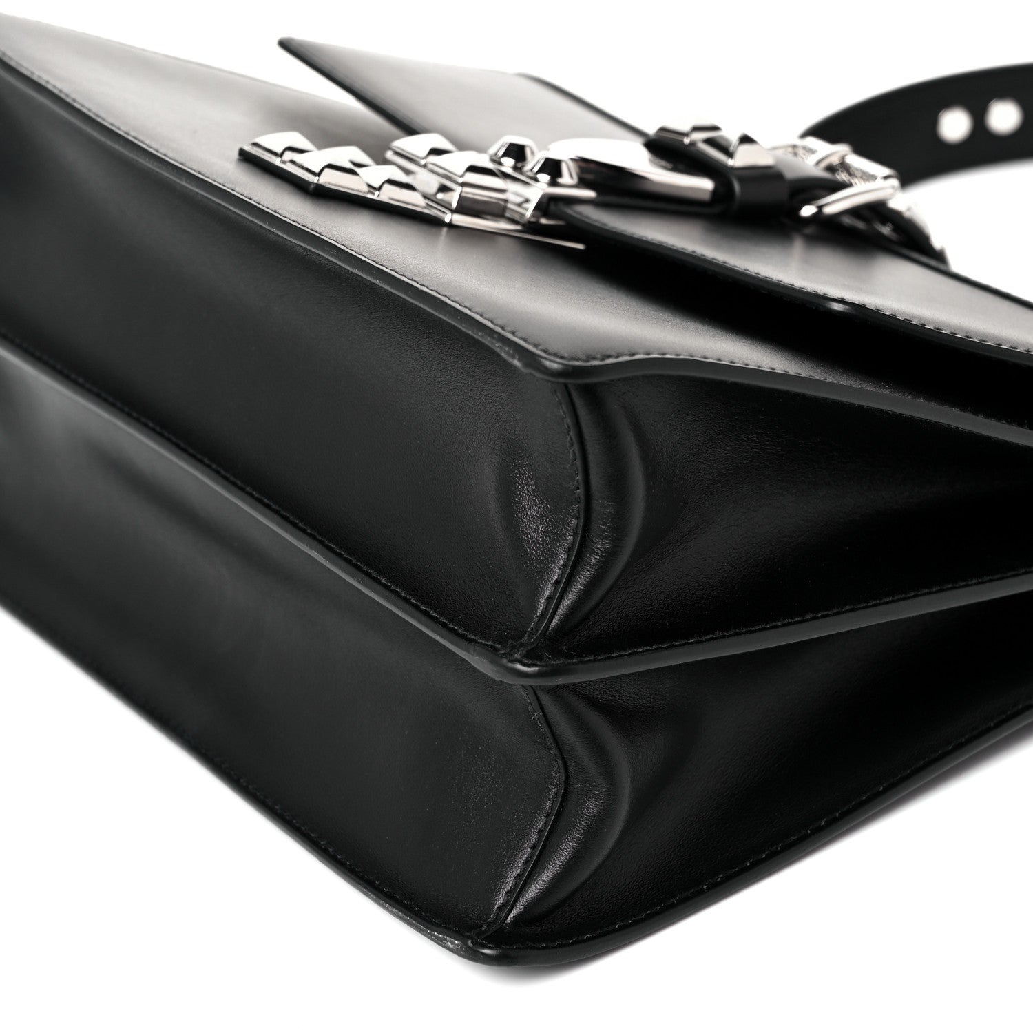 Prada Saffiano City Calfskin Studded Elektra Shoulder Bag Black Fuoco 9 of 12