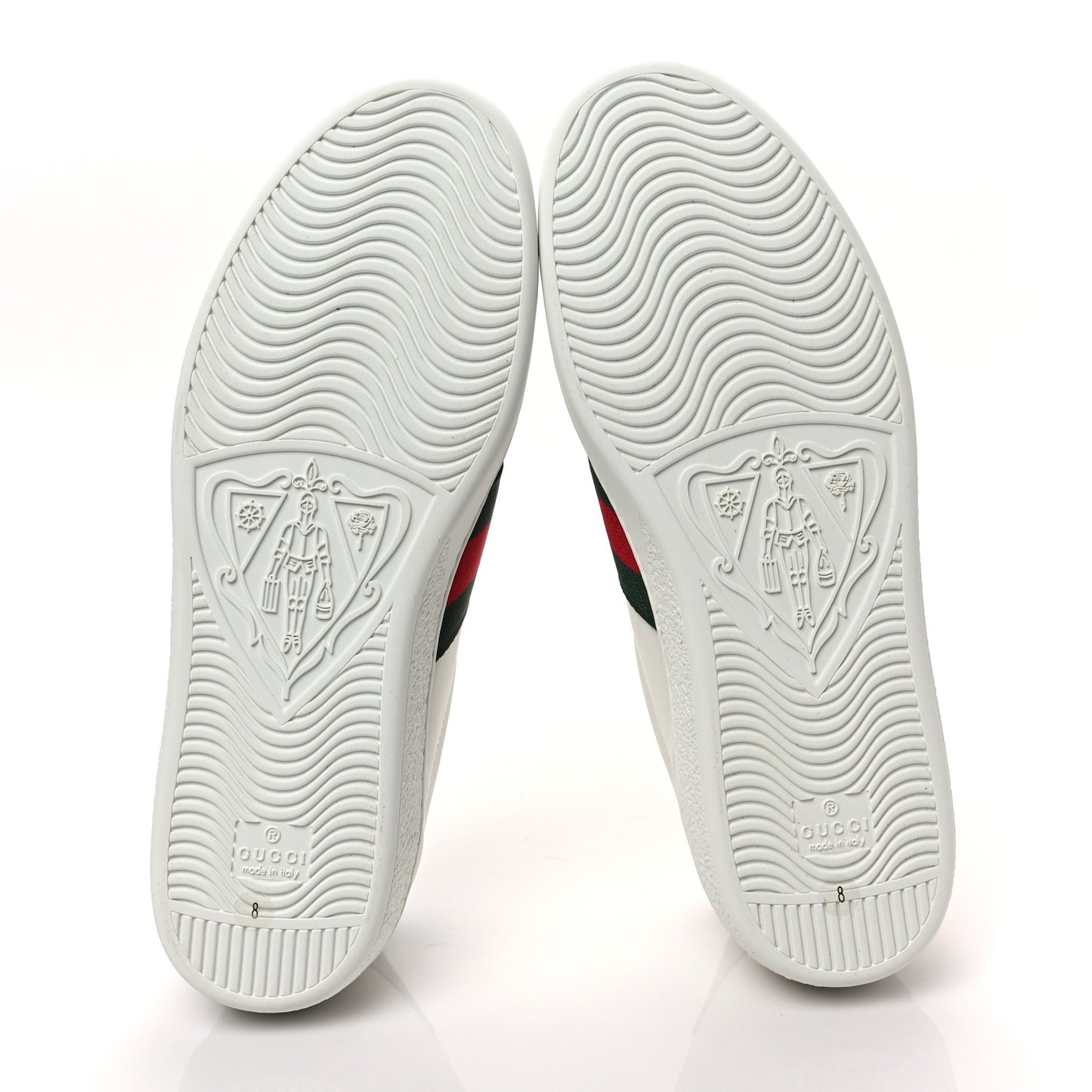 Calfskin Web Mens Gucci Band Ace Sneakers 8.5 White