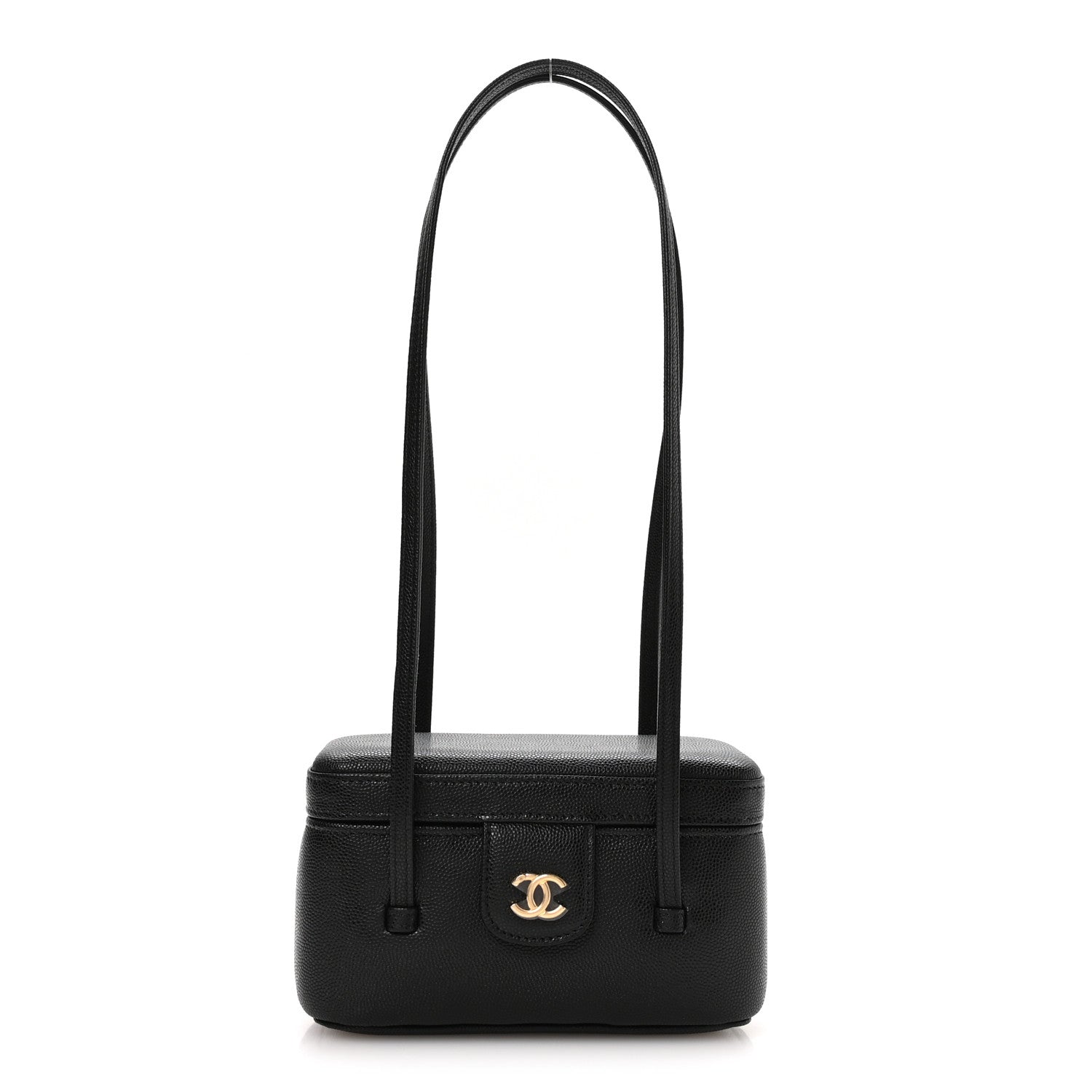 Chanel Shiny Caviar Preppy Coco Long Vanity With Strap Black 1 of 12