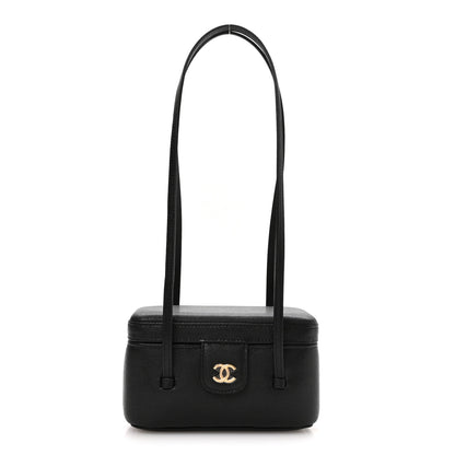 Chanel Shiny Caviar Preppy Coco Long Vanity With Strap Black 1 of 12