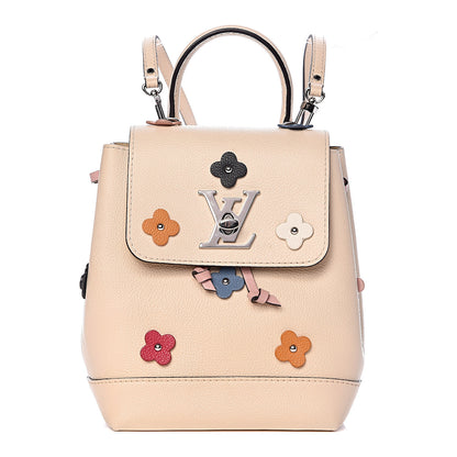 Louis Vuitton Calfskin Flowers Lockme Mini Backpack Creme 1 of 10