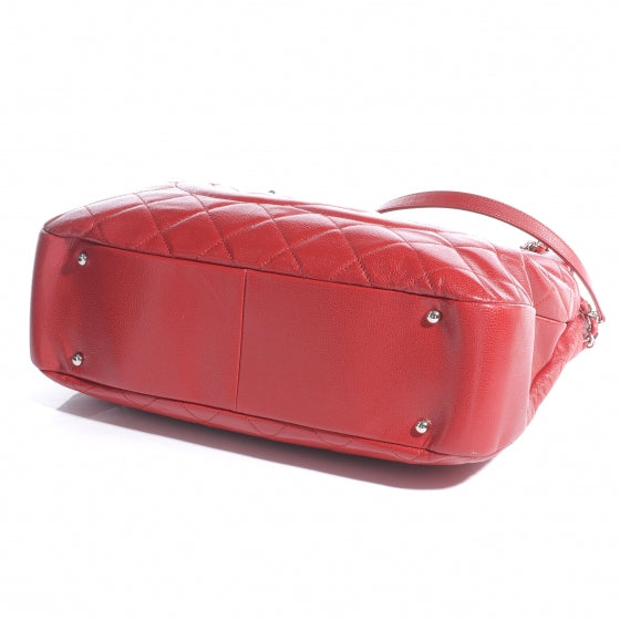 Caviar Timeless Large Shopping Tote Red