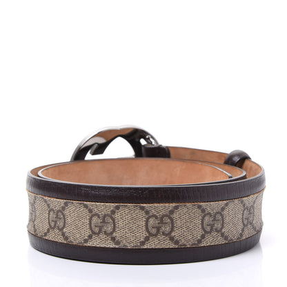 Gucci GG Supreme Monogram Niagara Lux Calfskin Interlocking G 40mm Belt 80 32 Beige Ebony Cocoa 2 of 7