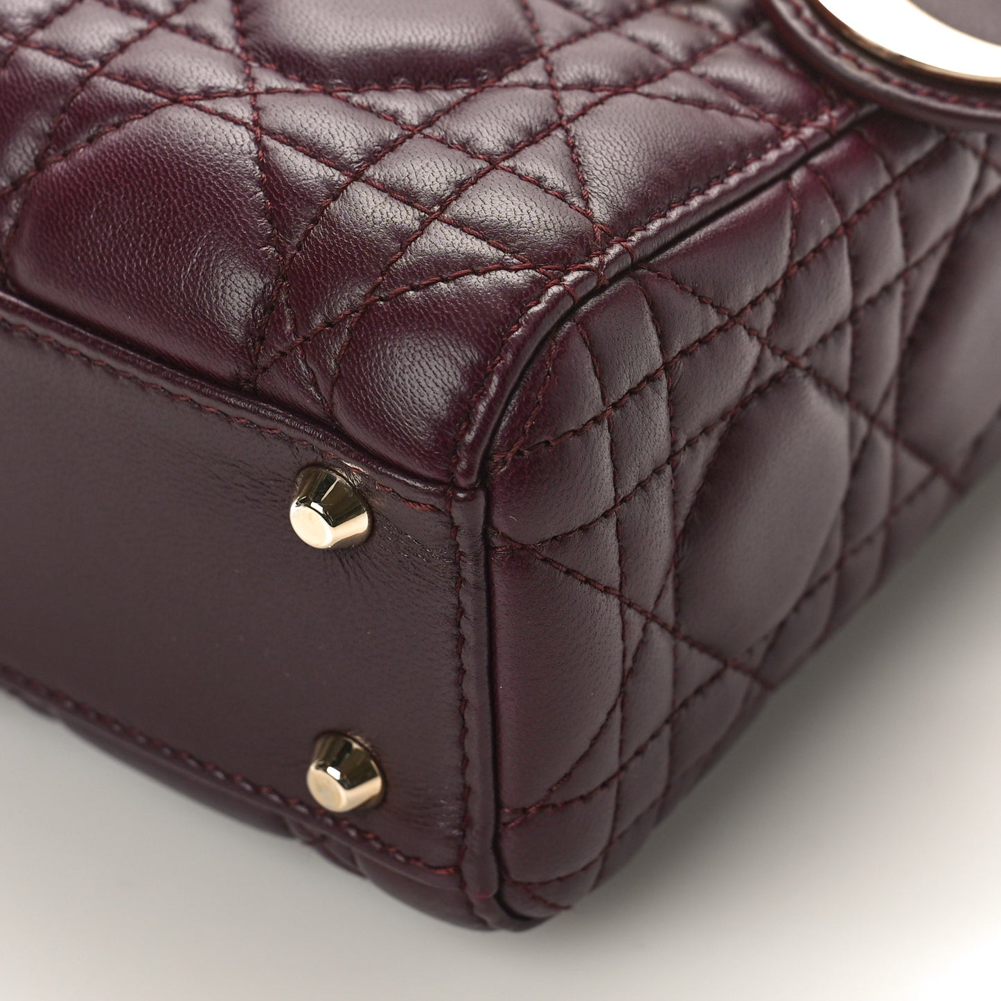 Lambskin Cannage Mini Lady Dior Plum