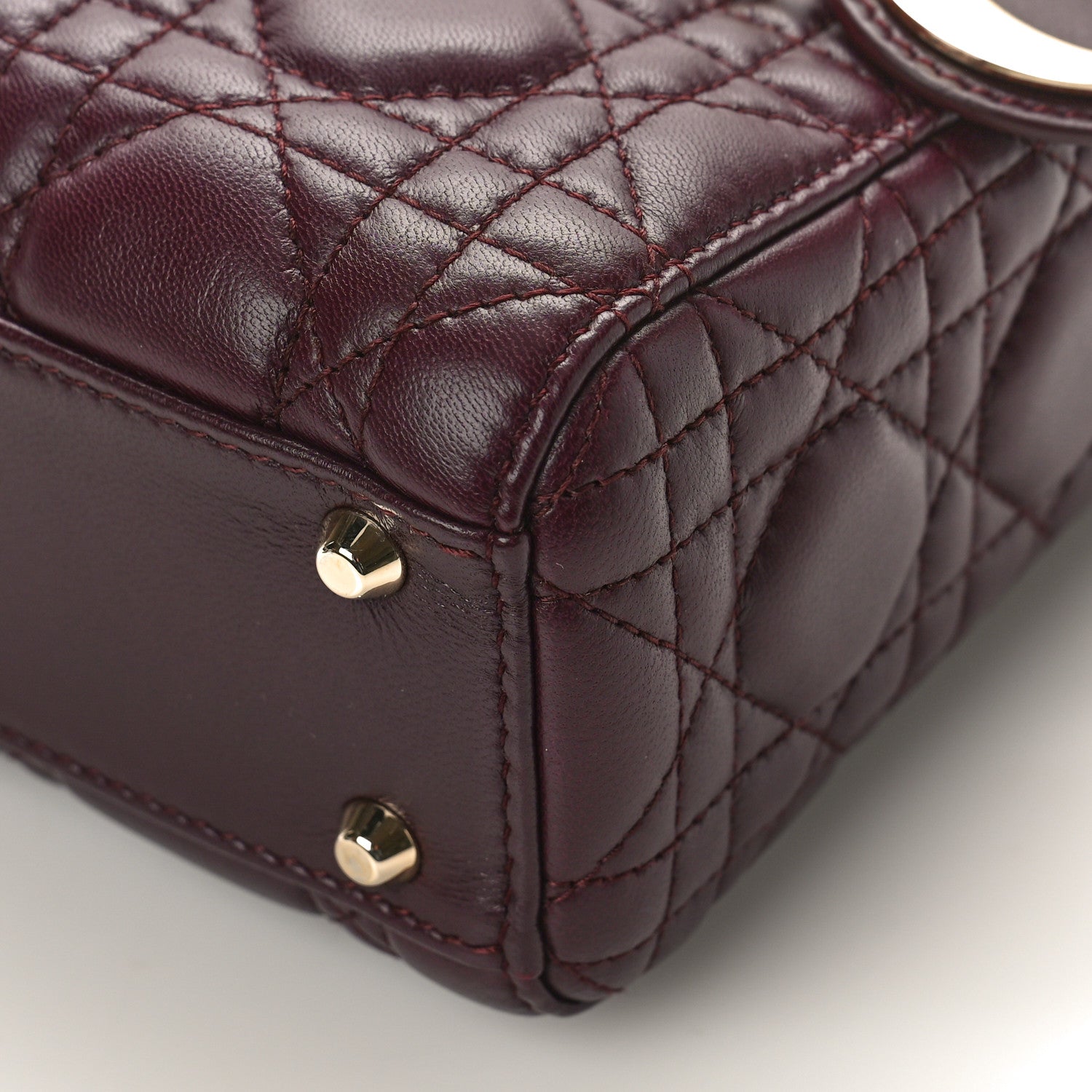 Christian Dior Lambskin Cannage Mini Lady Dior Plum 8 of 8