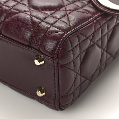 Christian Dior Lambskin Cannage Mini Lady Dior Plum 8 of 8