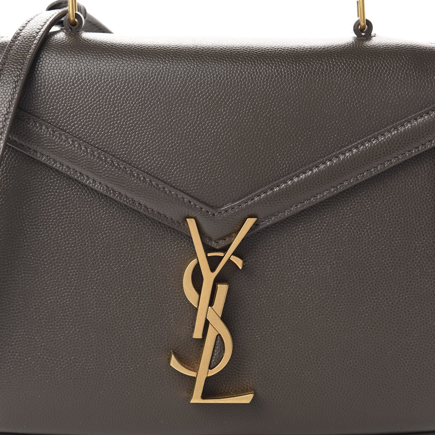 Saint Laurent Grain de Poudre Mini Classic Monogram Cassandra Top Handle Pebble 10 of 10