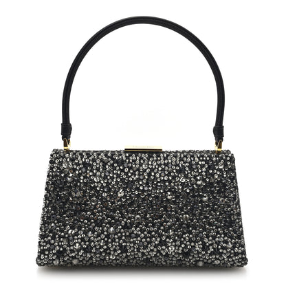 Christian Dior Satin Sequin Frame Bag Black 1 of 10