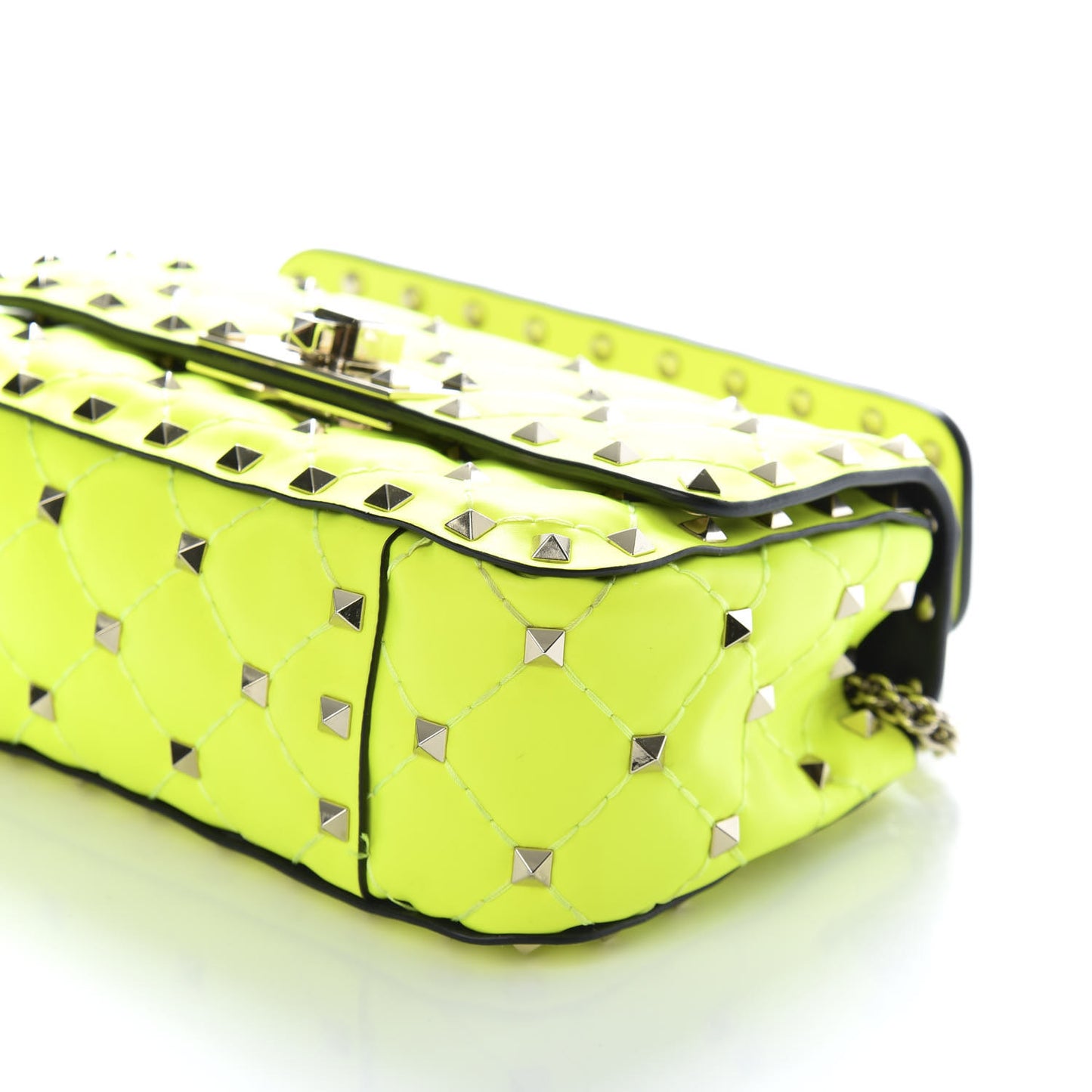 Calfskin Mini Rockstud Spike Shoulder Bag Lime