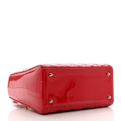 Christian Dior Patent Cannage Medium Lady Dior Red 4 of 9