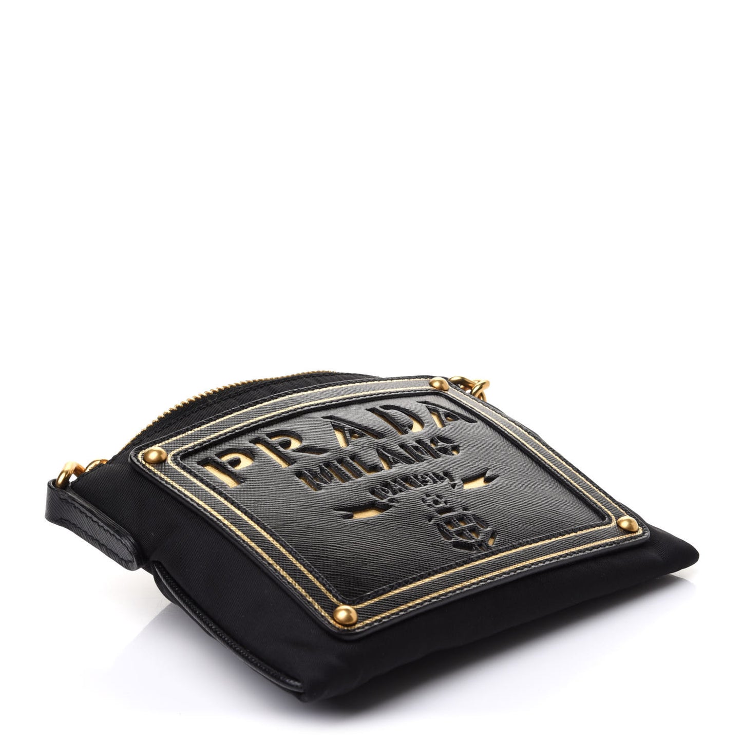 Tessuto Nylon Logo Small Crossbody Bag Black