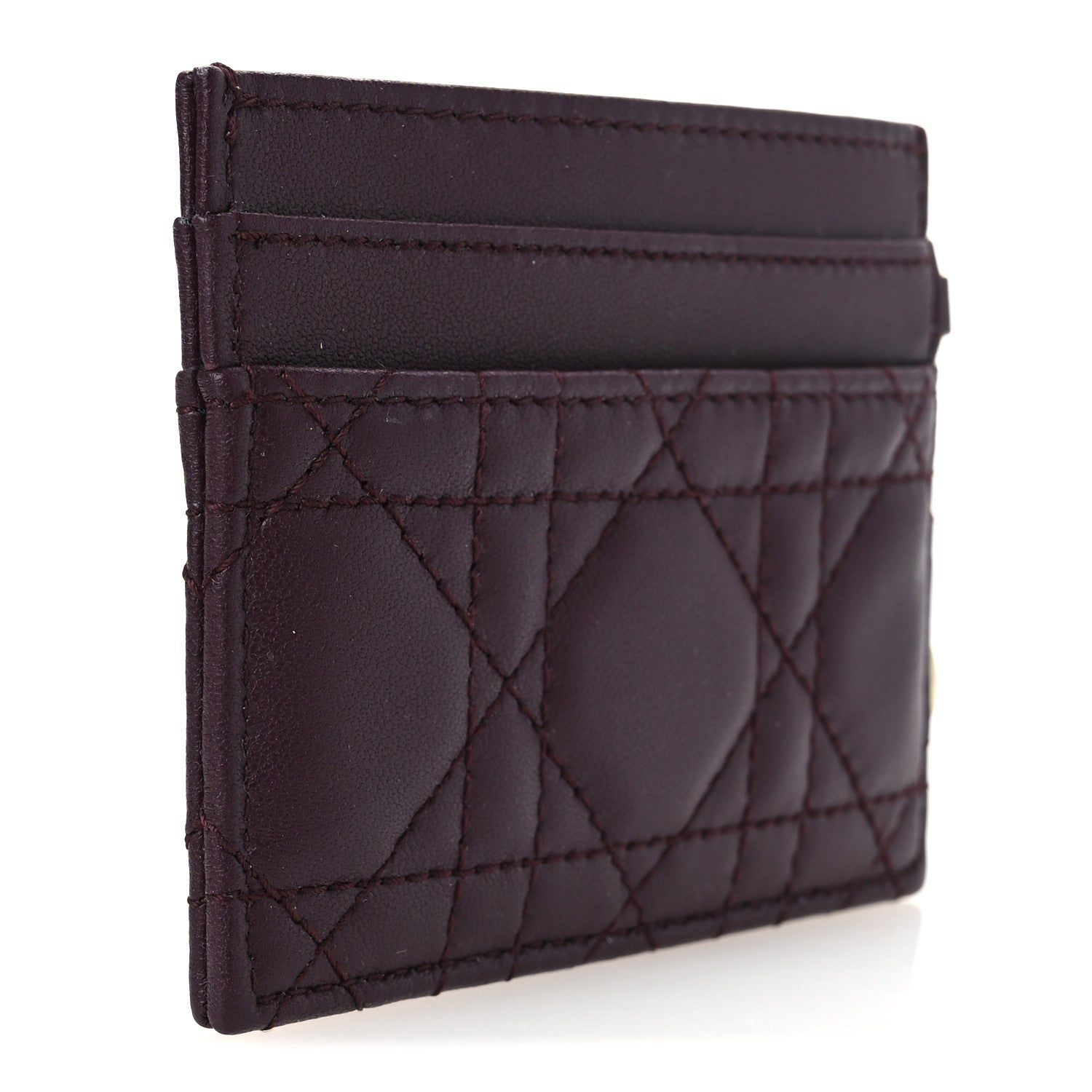 Christian Dior Lambskin Cannage Lady Dior Card Holder Deep Amaranth 3 of 9