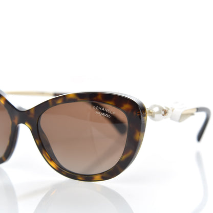 Chanel Acetate Pearl Polarized Cat Eye Sunglasses 5340-H Tortoise 7 of 8