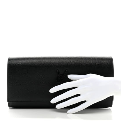 Saint Laurent Grain De Poudre Monochrome Monogram Cassandre Clutch Black 2 of 7