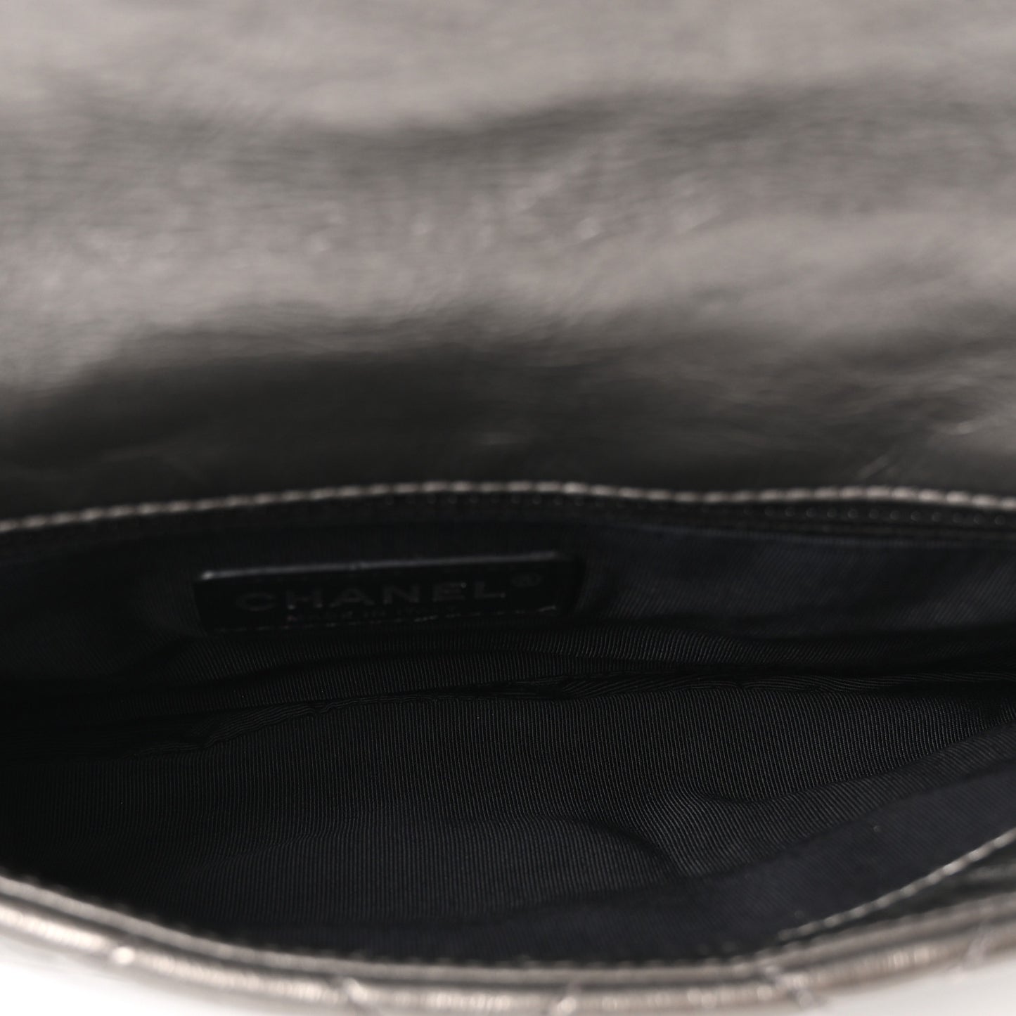 Metallic Calfskin Quilted Medium Chain Me Flap Grey