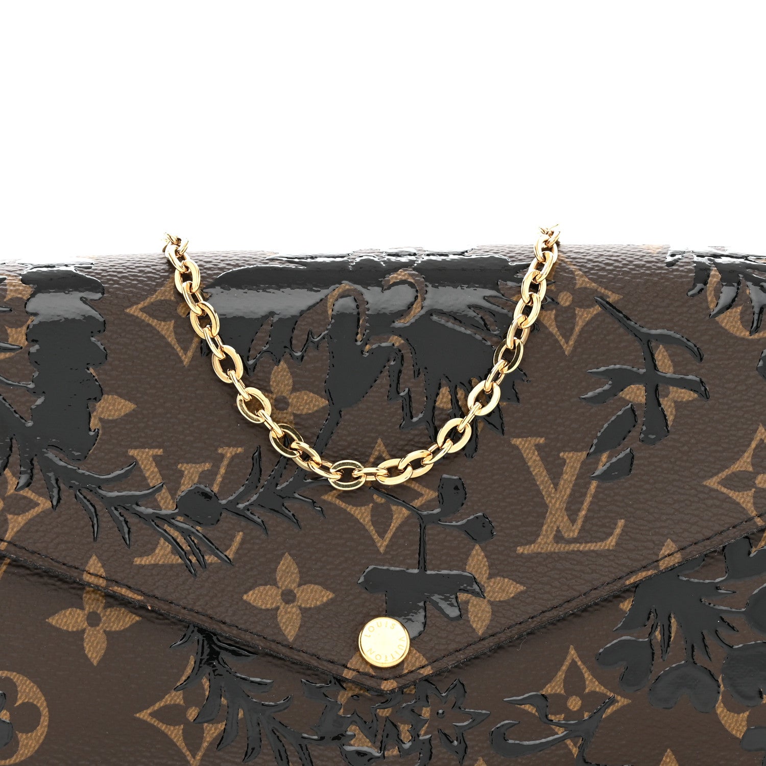 Louis Vuitton Monogram Blossom Pochette Felicie Chain Wallet Black 8 of 11