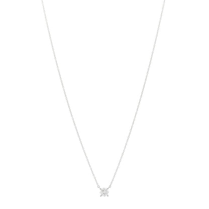 Tiffany Platinum Diamond .80ct Solitaire Pendant Necklace 1 of 5