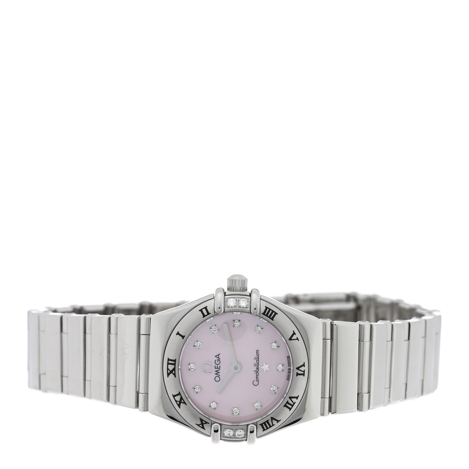 Omega Stainless Steel Diamond Bezel Pink Mother of Pearl 22mm Constellation My Choice Quartz Watch 1566.66.00 2 of 4
