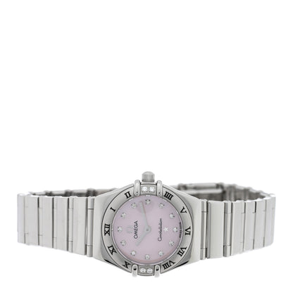 Omega Stainless Steel Diamond Bezel Pink Mother of Pearl 22mm Constellation My Choice Quartz Watch 1566.66.00 2 of 4