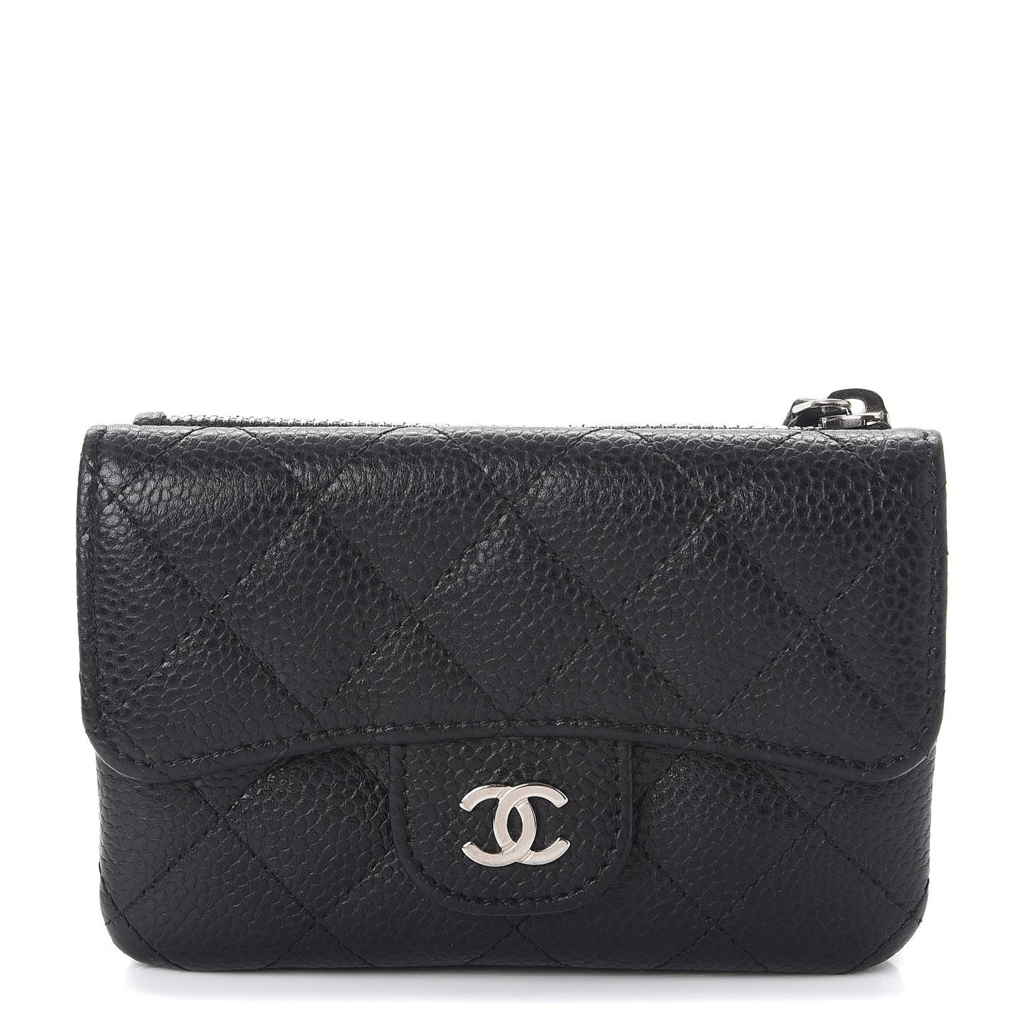 Caviar Quilted Coin Purse Black