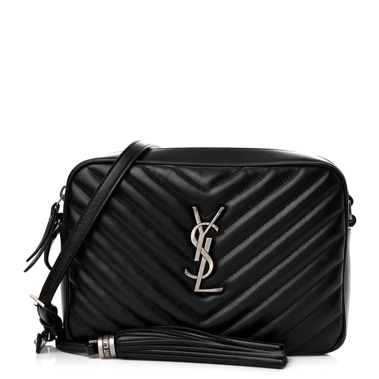 Saint Laurent Calfskin Matelasse Monogram Lou Camera Bag Black 1 of 13