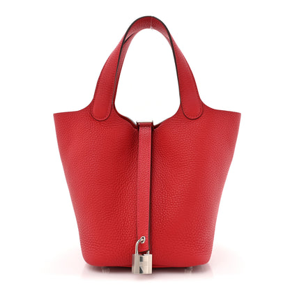 Hermes Taurillon Clemence Picotin Lock 18 PM Vermillon 1 of 11