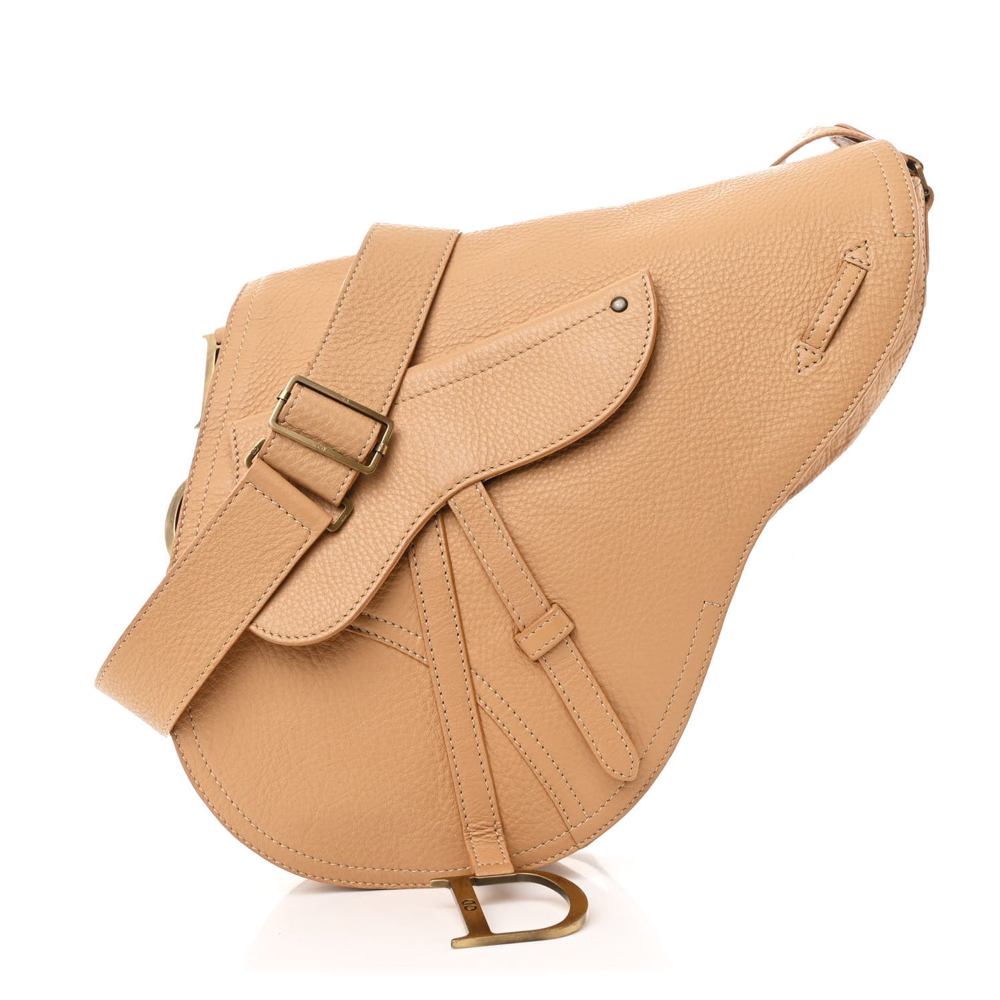 Christian Dior Grained Calfskin Saddle Messenger Bag Beige 1630303