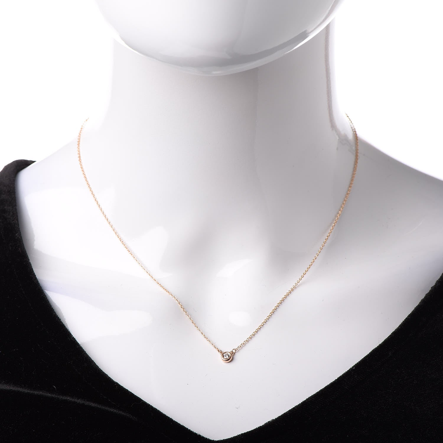 Tiffany 18K Rose Gold Diamond .07ct Elsa Peretti Diamonds by the Yard Pendant Necklace 2 of 8