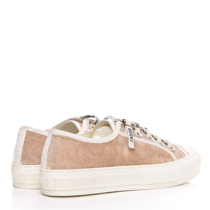 Christian Dior Velvet Walk'N'Dior Low Top Sneakers 38 Nude 4 of 8