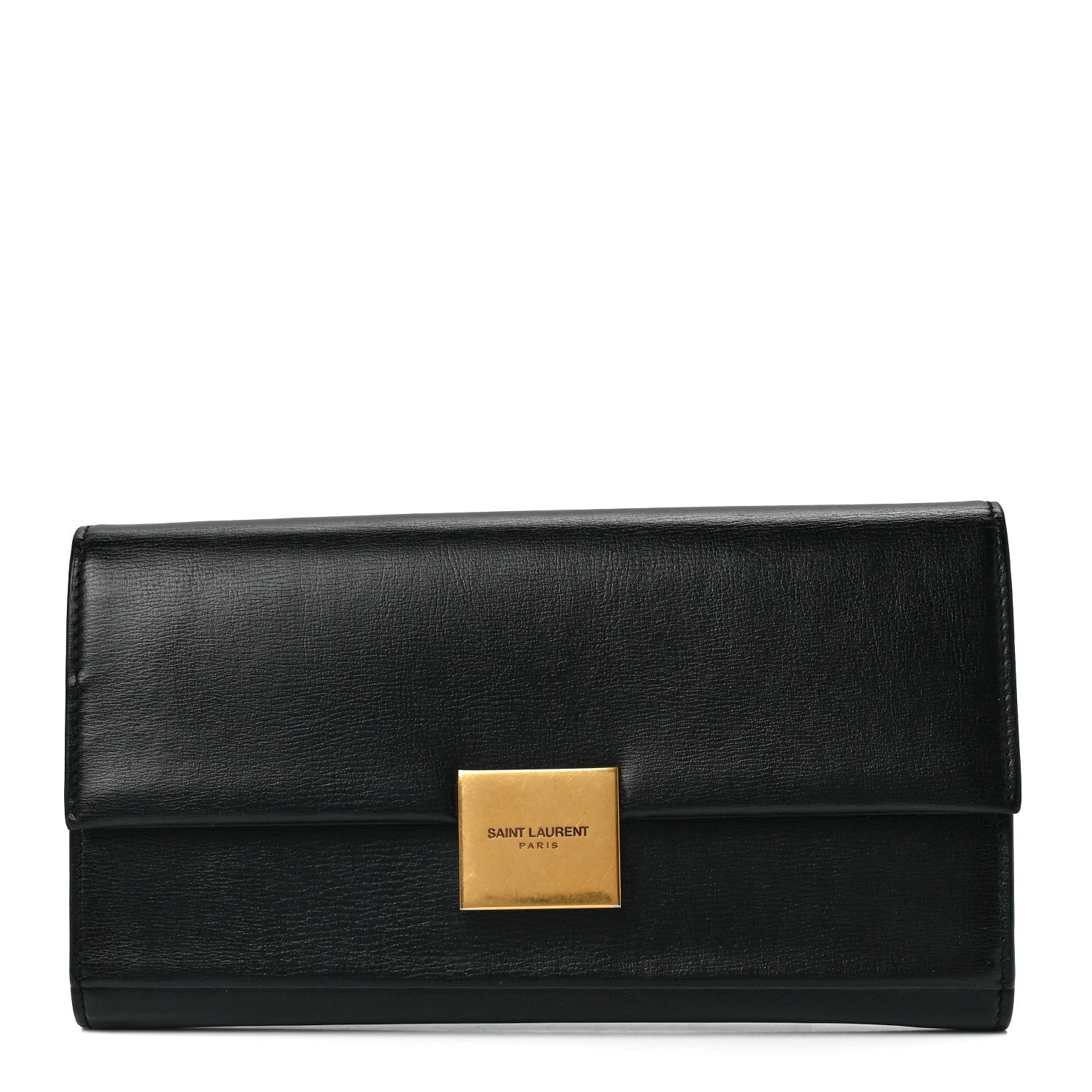 Saint Laurent Calfskin Bellechasse Flap Clutch Wallet Black 1 of 11